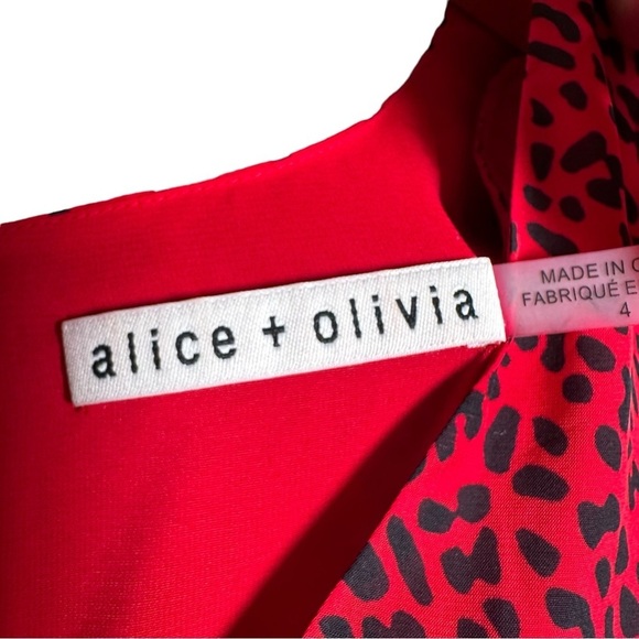 ALICE + OLIVIA Polly Leopard Print Fit-and-Flare Dress - Picture 10 of 10
